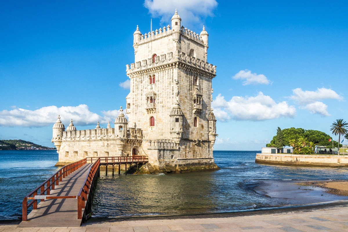 The Torre de Belém on the banks of the Tagus, one of Lisbon's best-known landmarks