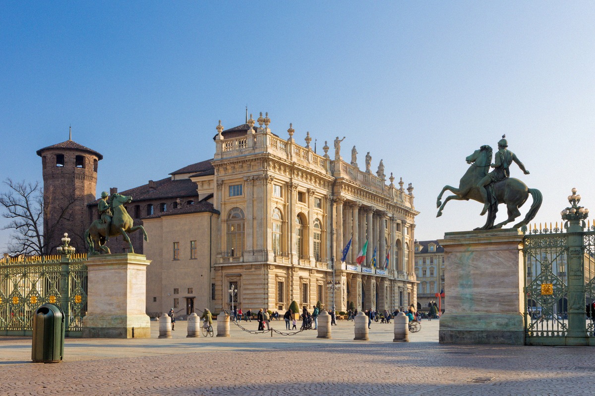 Piazza Castello with the Palazzo Madama and Palazzo Reale, the cultural heart of Turin